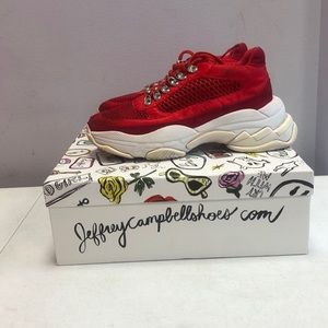 Jeffery Campbell. Size: 8.5 . Color : Red Mesh Combo